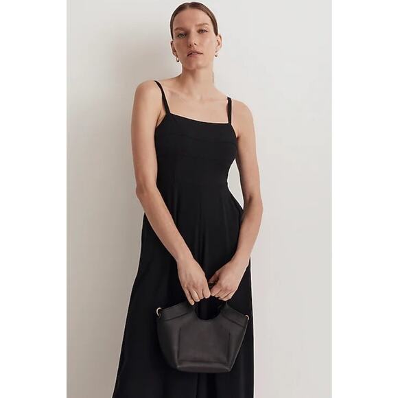 NWOT Madewell Square-Neck Wide-Leg Sleeveless Jumpsuit True Black Size 6 - Picture 8 of 14